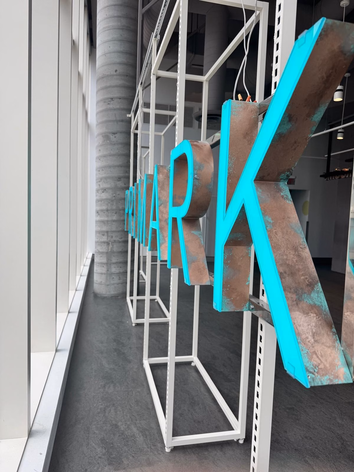 Primark signage and lighting captured during survey