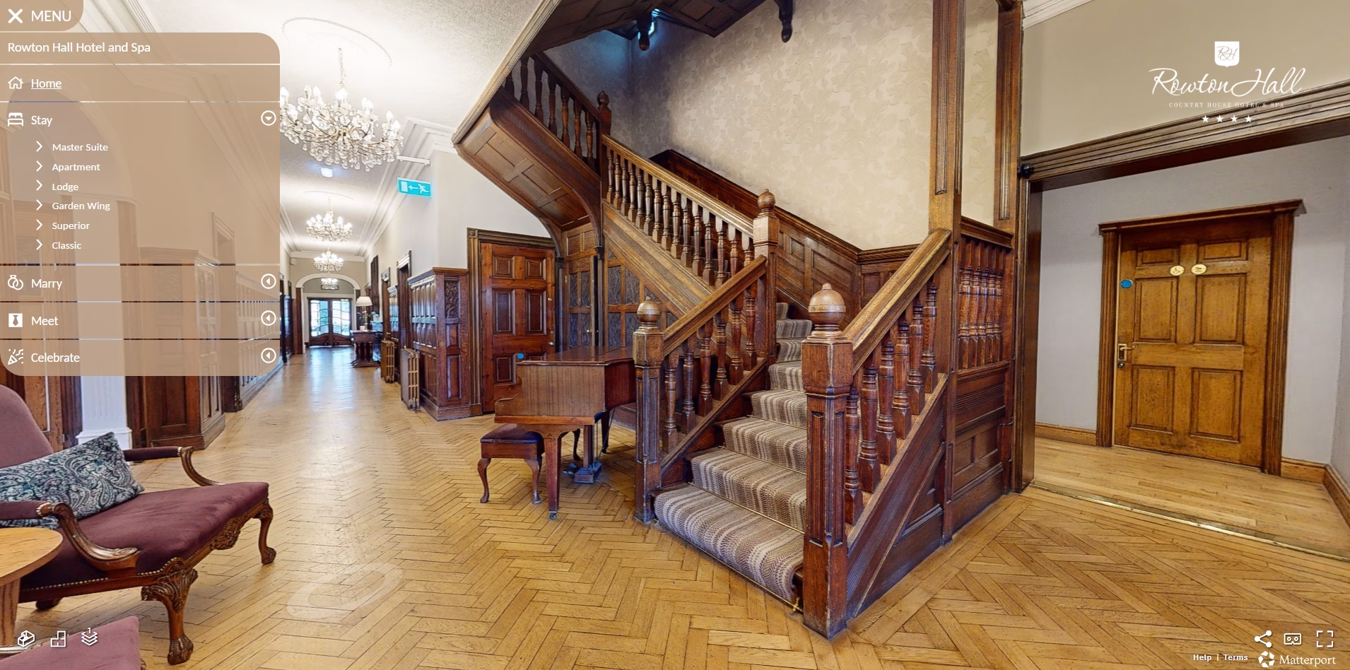 Rowton Hall virtual tour by Apollo3D